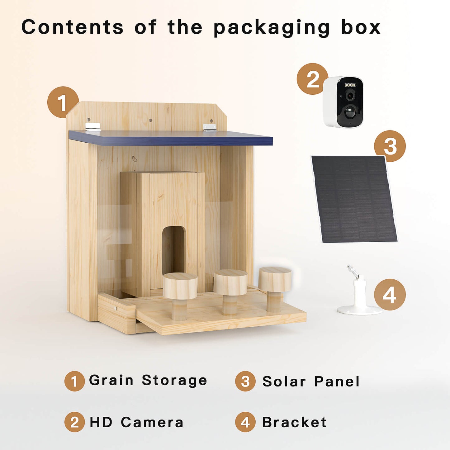 Smart Squirrel Feeder With Solar-powered Camera, 1.5l Wooden Nut Bar & Picnic Table, Hd Live View, App Control, 2.4g Wifi