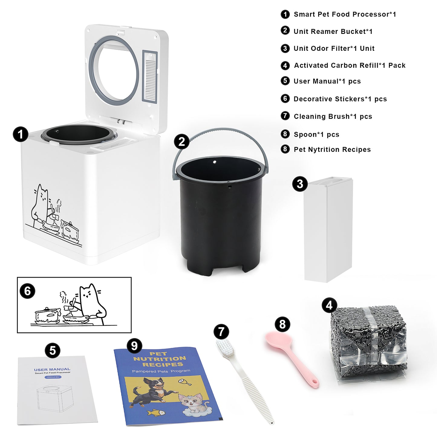 Pet Fresh Food Maker – All-in-One Dog & Cat Food Multicooker with Chopping & Cooking, Quiet & Odor-Free, 2.6 Quart Capacity, for Healthy Home-Cooked Meals