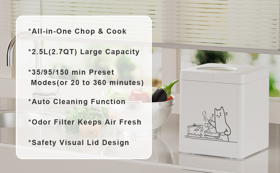 Pet Fresh Food Maker – All-in-One Dog & Cat Food Multicooker with Chopping & Cooking, Quiet & Odor-Free, 2.6 Quart Capacity, for Healthy Home-Cooked Meals